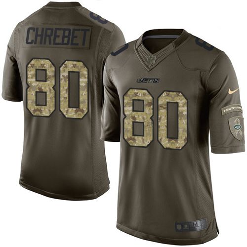 Nike Jets #80 Wayne Chrebet Green Men's Stitched NFL Limited Salute to Service Jersey